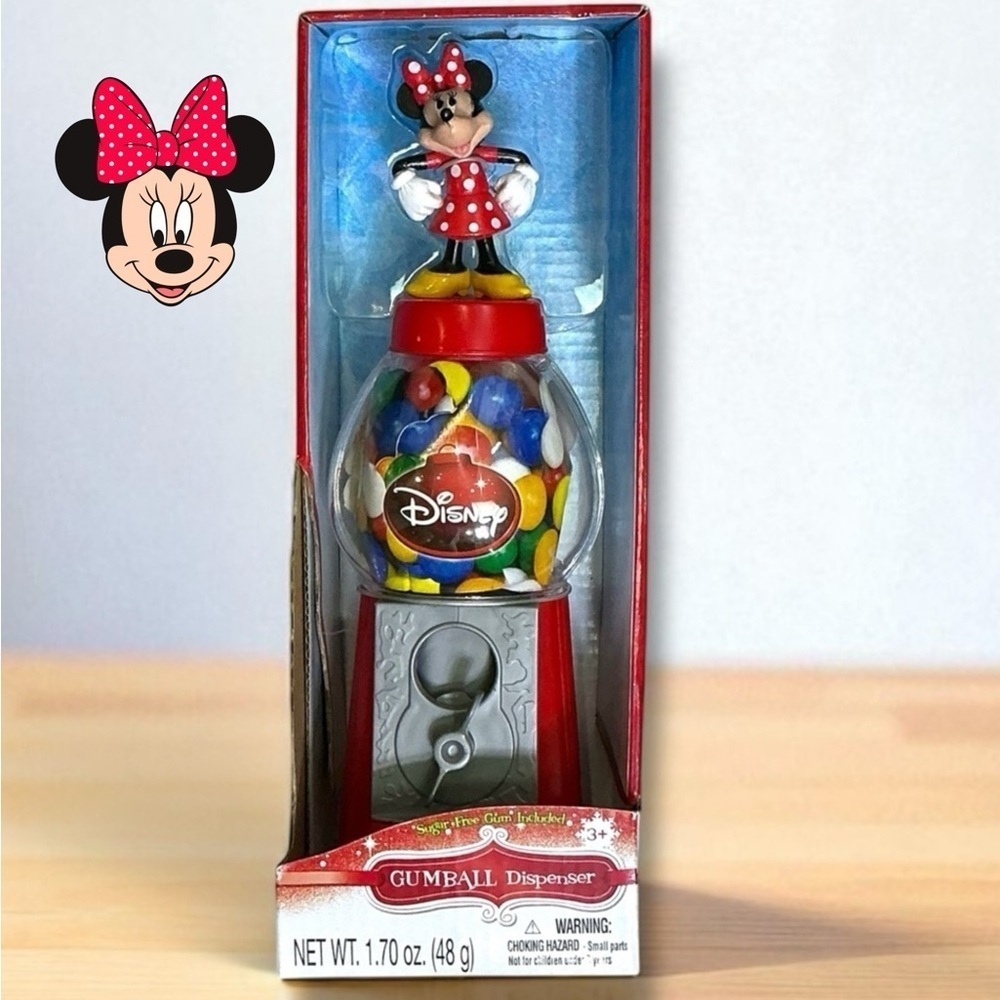Disney Minnie Mouse Gumball Dispenser Holiday Christmas Edition Collectible